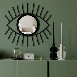 Wallity Ozgl523 Espejo Decorativo Plateado Elegante para el Hogar 48 x 45 cm